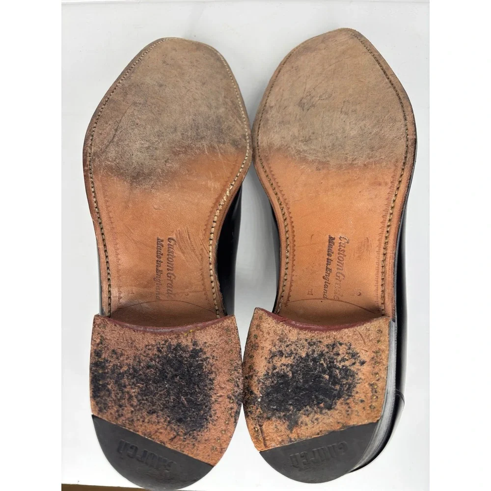 Vtg Church's Penny Loafers Men 10.5W UK 9.5H Black Custom Grade Leather England
